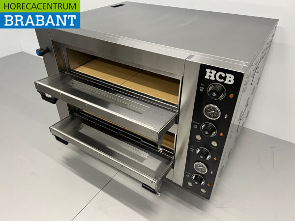 HCB Edelstahl-Pizzaofen 2 x 4 Pizzen 34 cm Durchmesser 400V Horeca – Bild 6