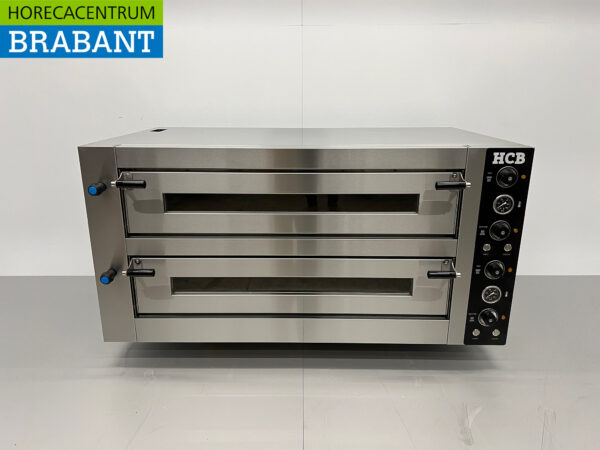 HCB Edelstahl-Pizzaofen 2 x 6 Pizzen 34 cm Durchmesser 400V Horeca