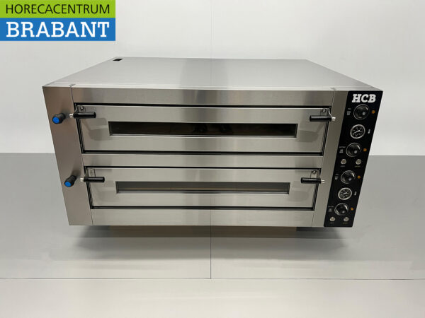 HCB Edelstahl-Pizzaofen 2 x 9 Pizzen 34 cm Durchmesser 400V Horeca