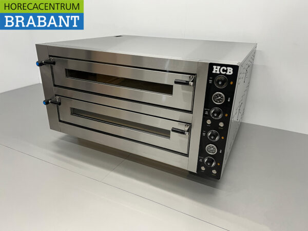HCB Edelstahl-Pizzaofen 2 x 9 Pizzen 34 cm Durchmesser 400V Horeca – Bild 2