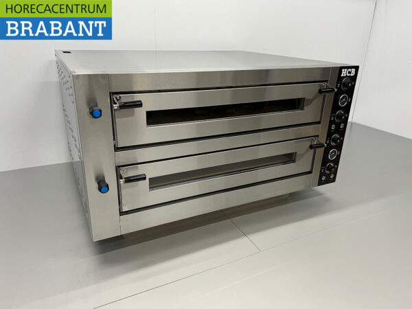 HCB Edelstahl-Pizzaofen 2 x 9 Pizzen 34 cm Durchmesser 400V Horeca – Bild 3
