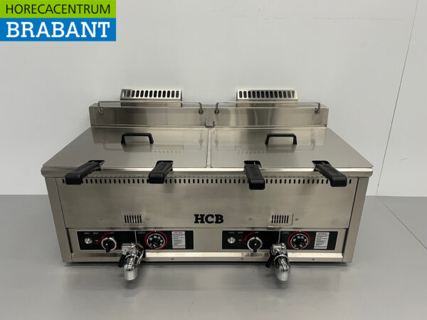 Edelstahl-Doppelfritteuse Frittieren 2 x 30 Liter PROPAAN Gas Catering