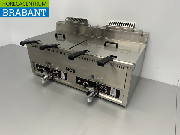 Edelstahl-Doppelfritteuse Frittieren 2 x 30 Liter PROPAAN Gas Catering – Bild 2