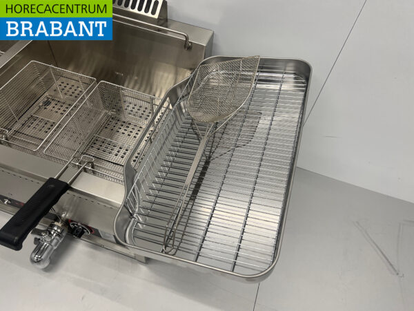 Edelstahl-Doppelfritteuse Frittieren 2 x 30 Liter PROPAAN Gas Catering – Bild 5