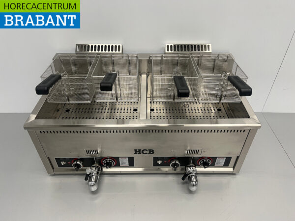 Edelstahl-Doppelfritteuse Frittieren 2 x 30 Liter PROPAAN Gas Catering – Bild 6