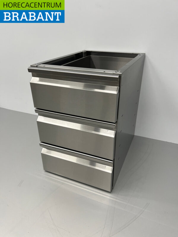 Unterer Schubladenschrank aus Edelstahl 3 Schubladen Premium-line Catering – Bild 2