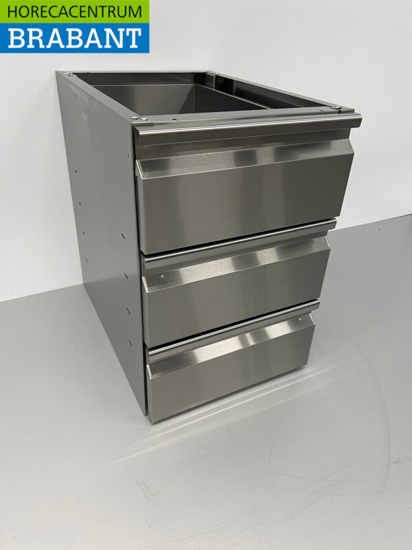 Unterer Schubladenschrank aus Edelstahl 3 Schubladen Premium-line Catering – Bild 3