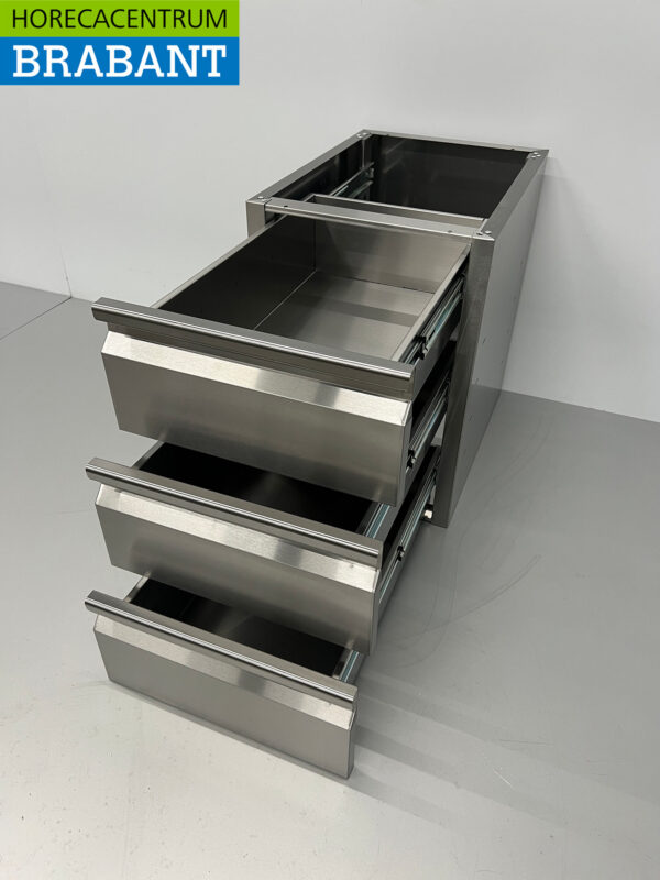 Unterer Schubladenschrank aus Edelstahl 3 Schubladen Premium-line Catering – Bild 5