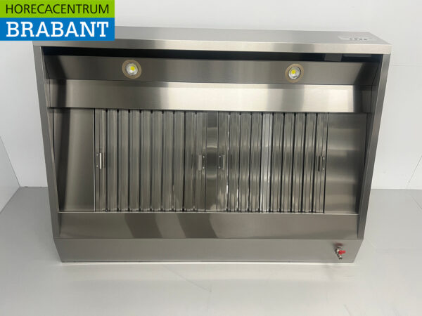 HCB Edelstahl-Dunstabzugshaube Premium-line Motor 1500 Kubikmeter schräges Modell 140 cm 230V Horeca