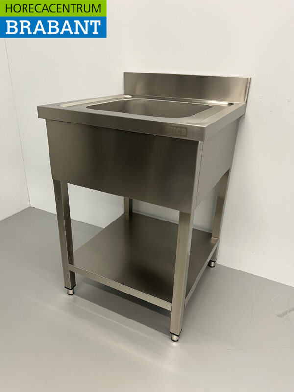 Spülbecken aus Edelstahl 60 x 60 cm Horeca – Bild 2