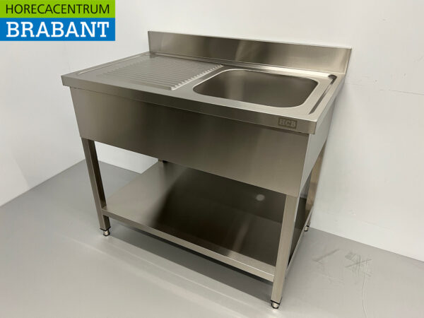 Spülbecken aus Edelstahl 100 x 60 cm Horeca – Bild 2