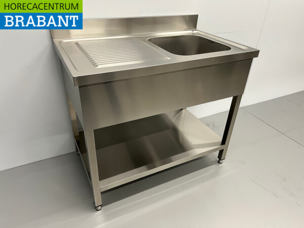 Spülbecken aus Edelstahl 100 x 60 cm Horeca – Bild 3