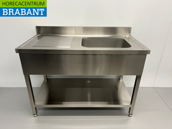 Spülbecken aus Edelstahl 120 x 60 cm Horeca