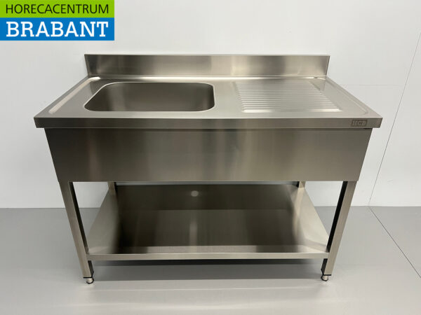 Spülbecken aus Edelstahl 120 x 60 cm Horeca