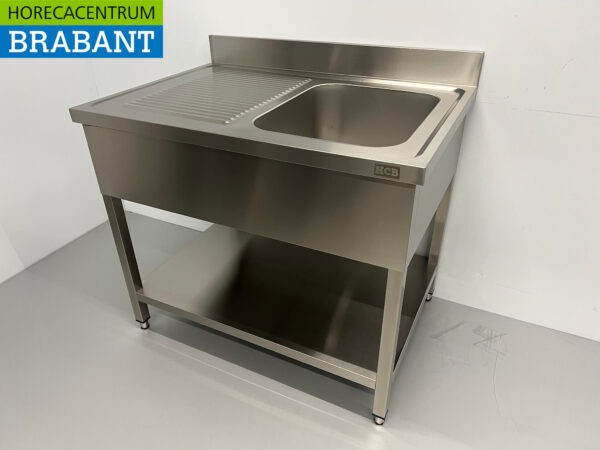 Spülbecken aus Edelstahl 100 x 70 cm Horeca – Bild 2