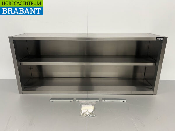 Edelstahl-Hängeschrank Offenes Modell 160 cm Catering
