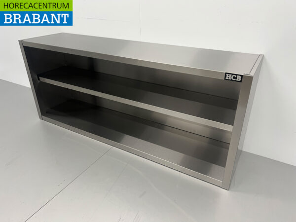 Edelstahl-Hängeschrank Offenes Modell 160 cm Catering – Bild 2