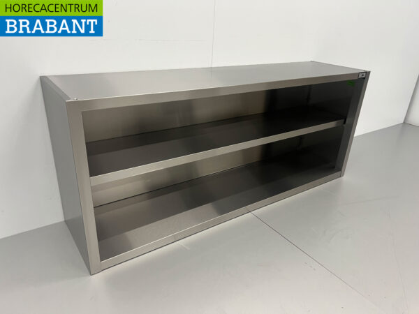 Edelstahl-Hängeschrank Offenes Modell 160 cm Catering – Bild 3
