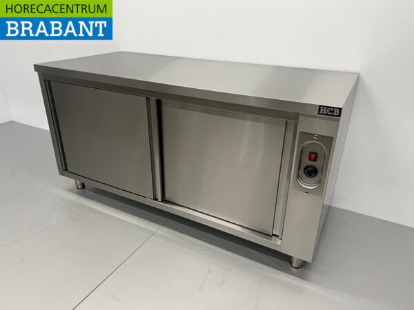 Edelstahl Schrank Wärmeschrank 2 Schiebetüren Premium-line 160 cm Horeca – Bild 2