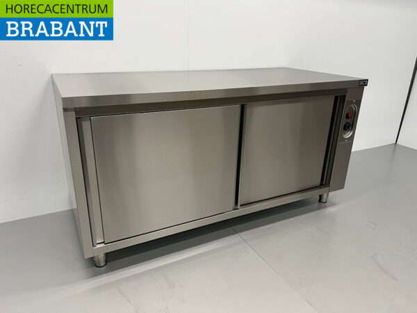 Edelstahl Schrank Wärmeschrank 2 Schiebetüren Premium-line 160 cm Horeca – Bild 3