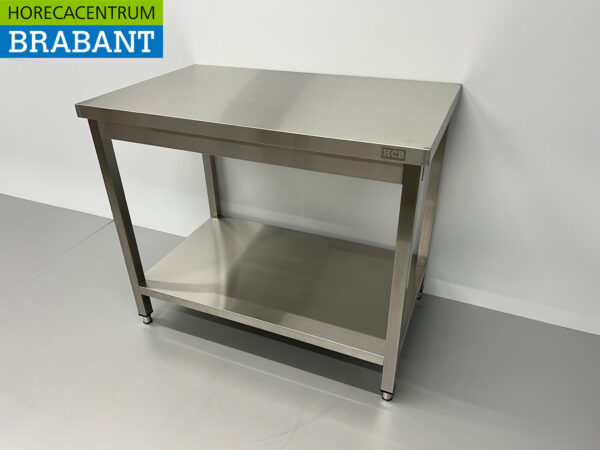 HCB Arbeitstisch Basic-line aus Edelstahl 100 x 60 x 85 cm Catering – Bild 2