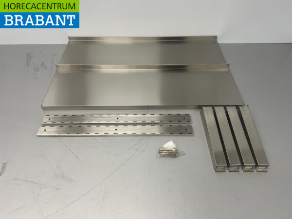 Doppelwandregal aus Edelstahl 100 x 30 cm Horeca