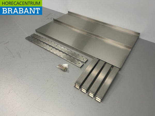 Doppelwandregal aus Edelstahl 100 x 30 cm Horeca – Bild 2