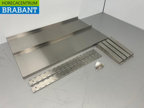Doppelwandregal aus Edelstahl 100 x 30 cm Horeca – Bild 3
