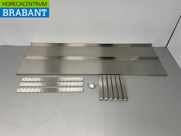 Edelstahl Doppelwandiger Regalboden 180 x 30 cm Horeca