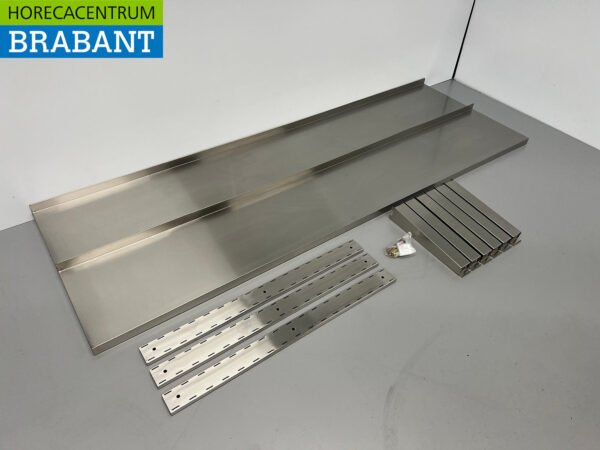 Edelstahl Doppelwandiger Regalboden 180 x 30 cm Horeca – Bild 2