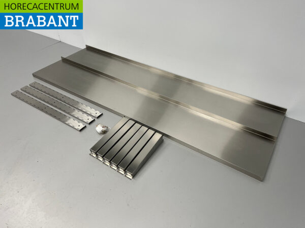 Edelstahl Doppelwandiger Regalboden 180 x 30 cm Horeca – Bild 3
