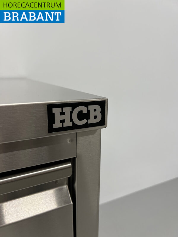 Edelstahl Premium-line Schrank Arbeitstisch 2 Schiebetüren und 3 Schubladen 200 cm Catering – Bild 6