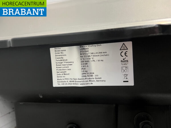 Saro Elektrische Chafing Dish 230V Catering – Bild 5