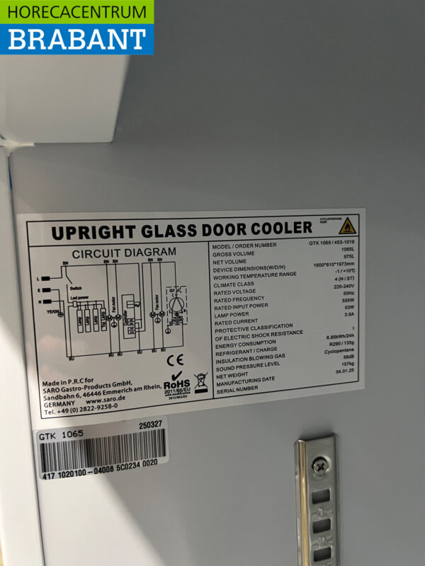 Saro 3-türiger Glastürkühlschrank 1065 Liter 230V Horeca – Bild 6