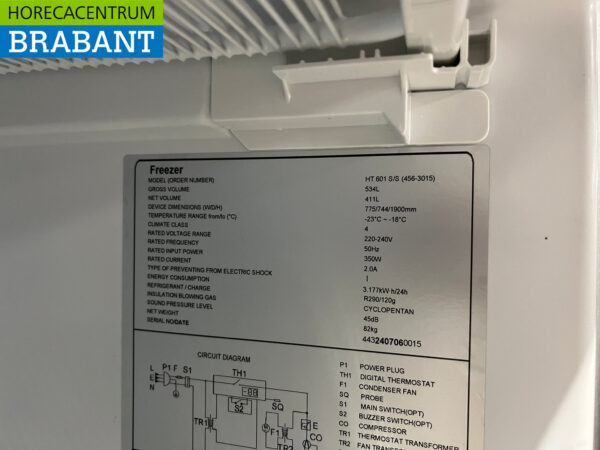 Saro Gefrierschrank aus Edelstahl 534 Liter 230V Horeca – Bild 5