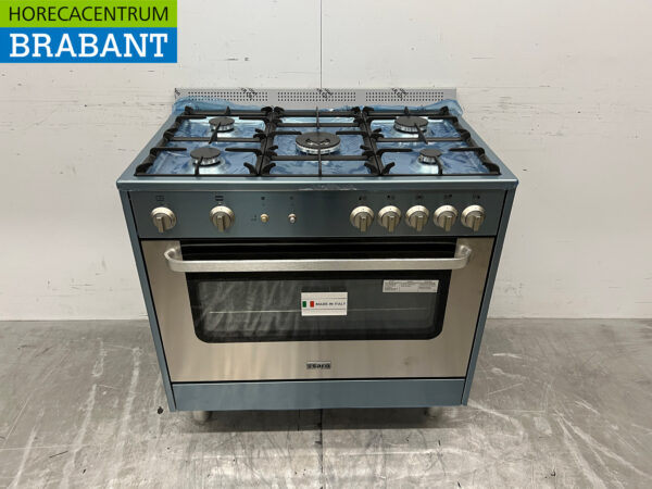 Saro Gasherd aus Edelstahl 5 Brenner mit Gasbackofen GAS Horeca