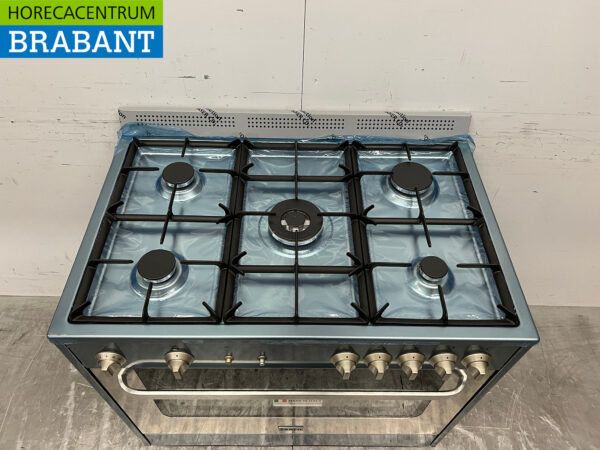 Saro Gasherd aus Edelstahl 5 Brenner mit Gasbackofen GAS Horeca – Bild 4