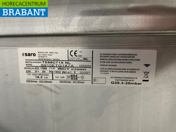 Saro Gasherd aus Edelstahl 5 Brenner mit Gasbackofen GAS Horeca – Bild 6