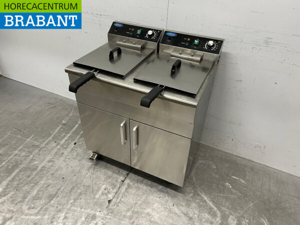 Edelstahl-Doppelfritteuse 2 x 16 Liter 2 x 400V Mobiles Catering – Bild 2