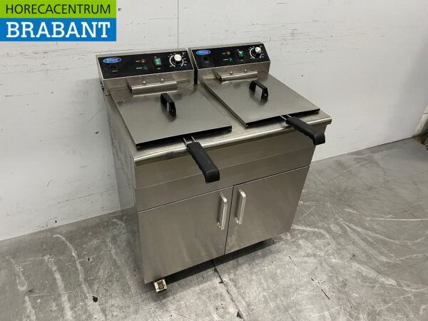 Edelstahl-Doppelfritteuse 2 x 16 Liter 2 x 400V Mobiles Catering – Bild 3