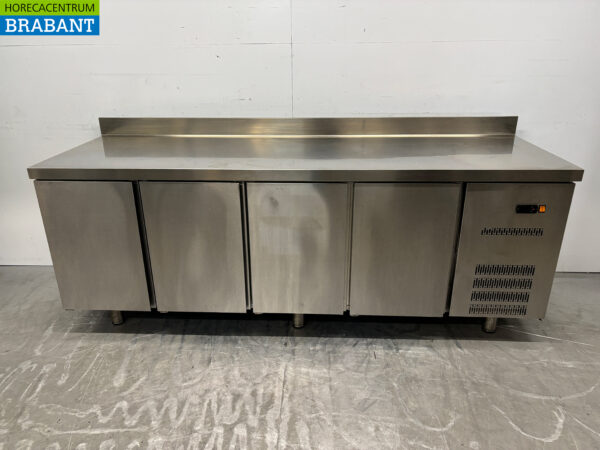 Asber gekühlte Werkbank aus Edelstahl 4 Türen 223 cm 230V Horeca
