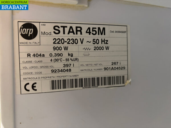 Edelstahl Iarp Eintüriger Kühlschrank 397 Liter 230V Horeca – Bild 5