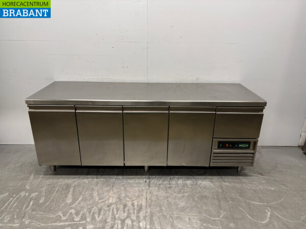 Mercatus gekühlte Werkbank 4 Türen 219 cm 230V Edelstahl