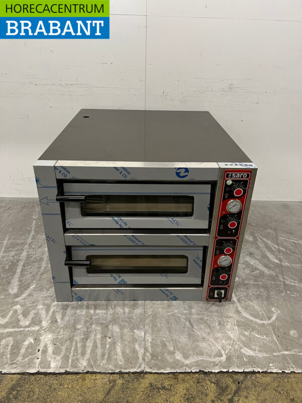 Saro Pizzaofen aus Edelstahl 6 Pizzen 30 cm Durchmesser 400V Horeca