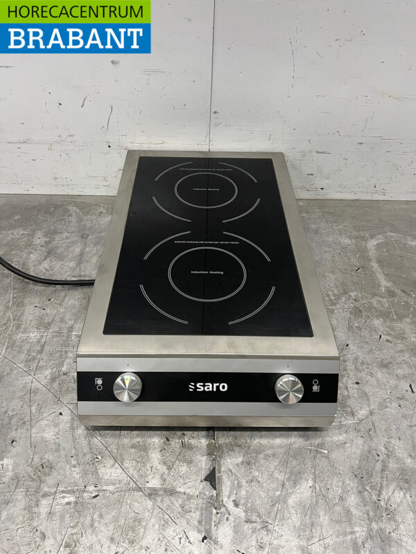 Saro Induktionsplatte aus Edelstahl 2 Brenner 7 kW 400V Horeca