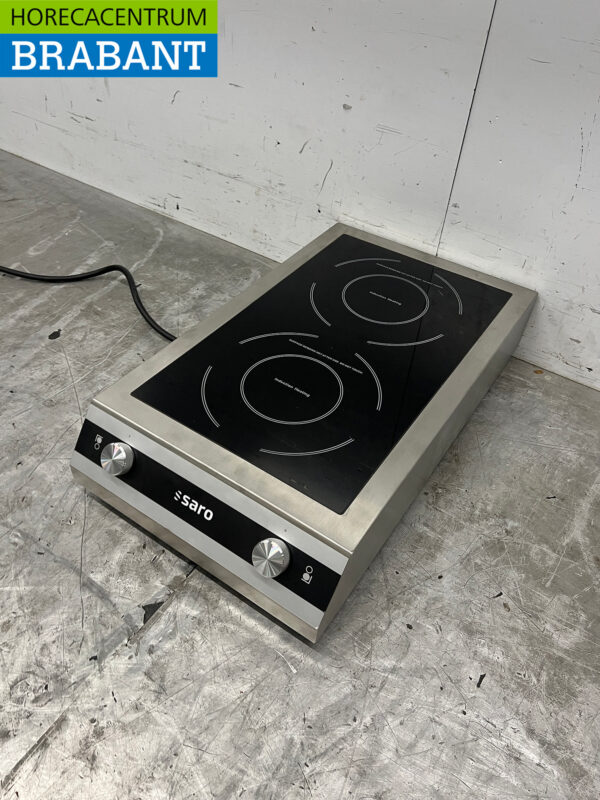 Saro Induktionsplatte aus Edelstahl 2 Brenner 7 kW 400V Horeca – Bild 2