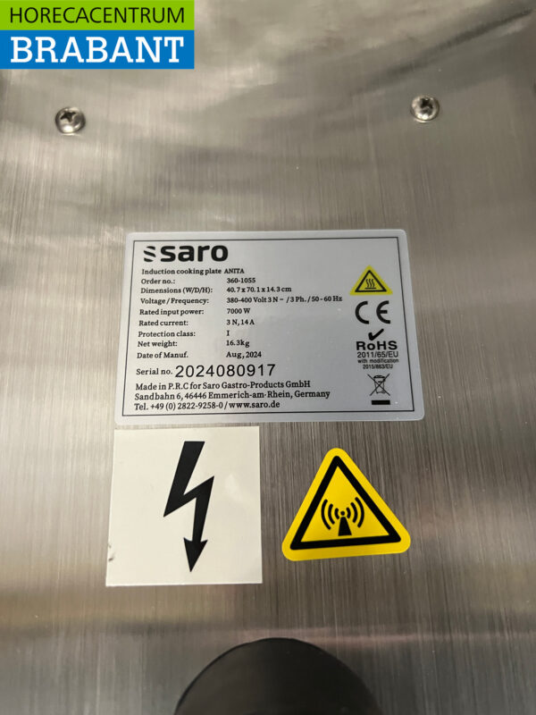 Saro Induktionsplatte aus Edelstahl 2 Brenner 7 kW 400V Horeca – Bild 4