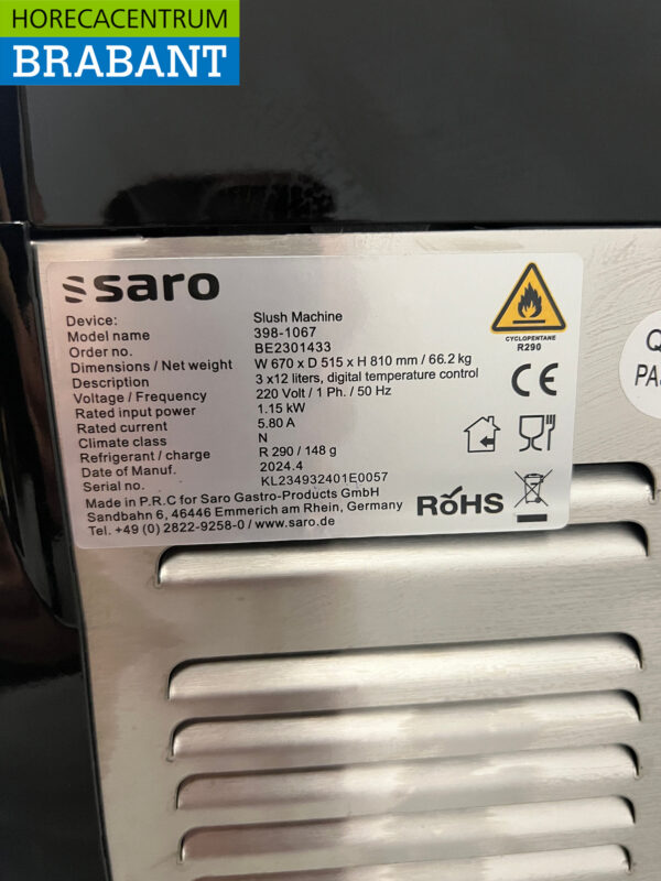 Edelstahl Saro Slush Maschine Granita Maschine 3 x 12 Liter 230V Horeca – Bild 5