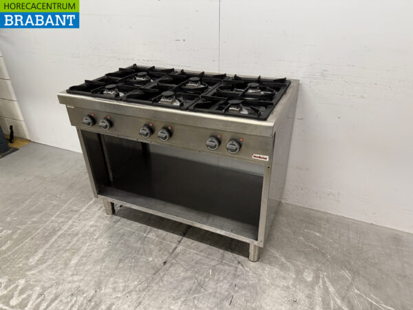 Modularer 6-Flammen-Herd aus Edelstahl 110 cm Erdgas Horeca – Bild 2