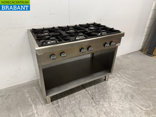 Modularer 6-Flammen-Herd aus Edelstahl 110 cm Erdgas Horeca – Bild 3
